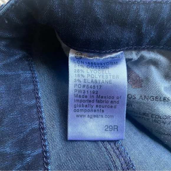 AG The Prima Ankle Cigarette Denim Dark Wash Size 29R, Inseam 28” - Picture 7 of 7